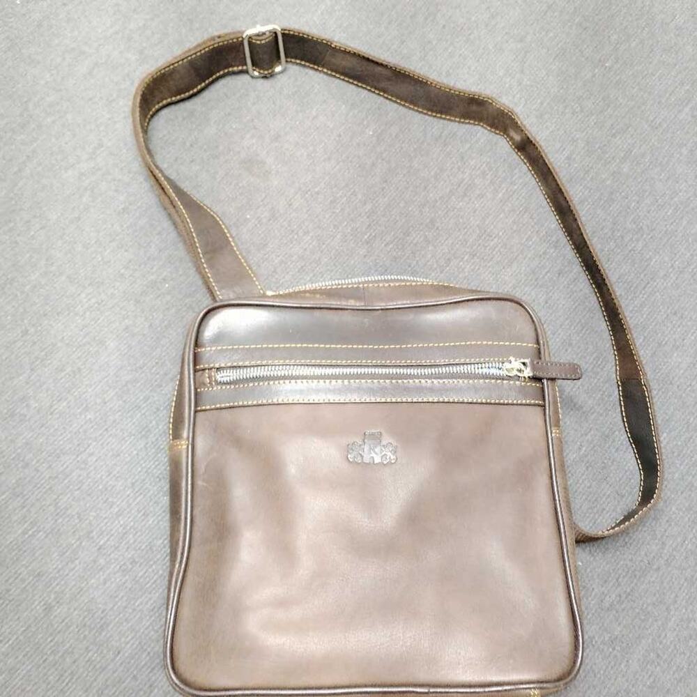 Rowallan Brown Leather Messenger Crossbody Bag Handmade Fine Leather Scotland